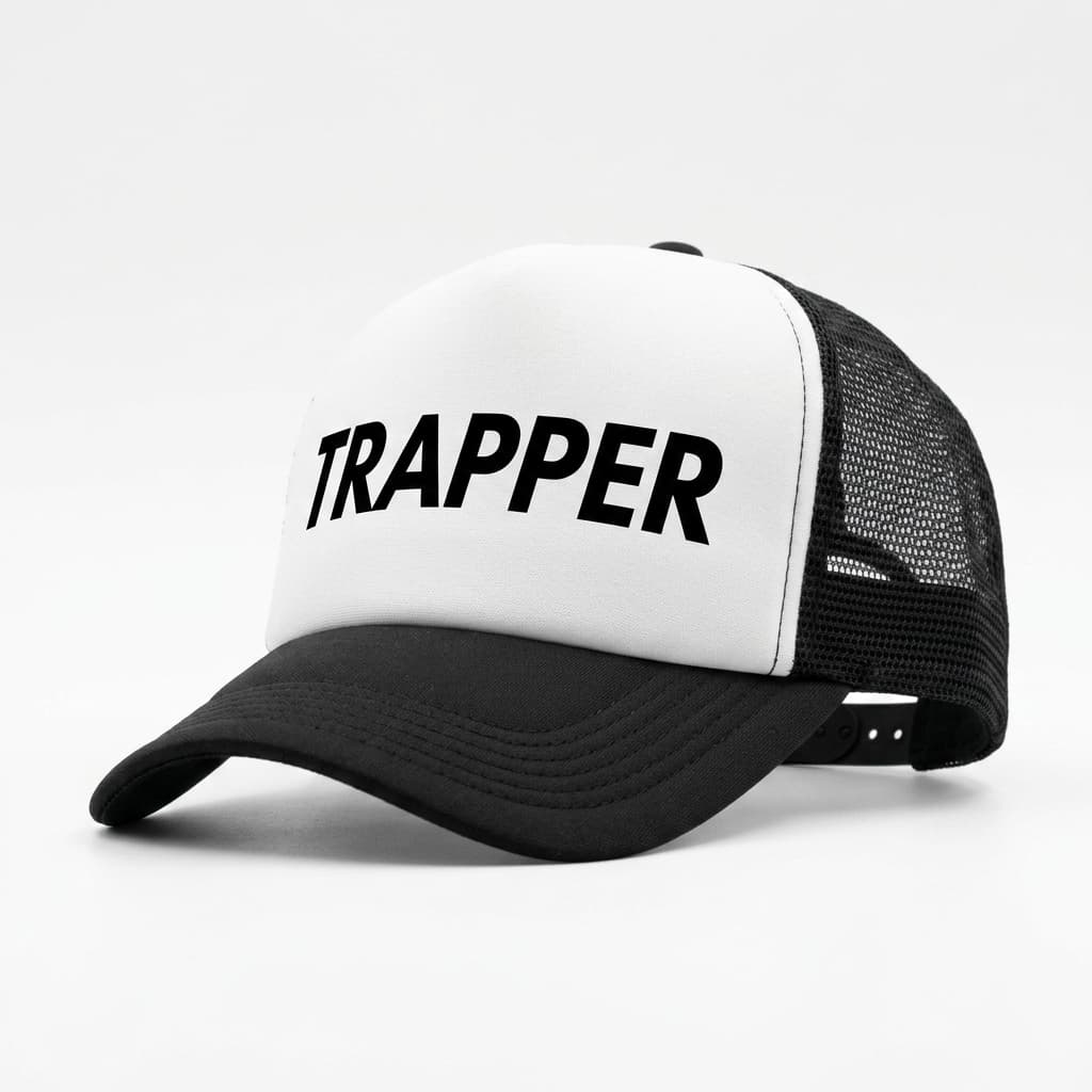 Trap Supreme Trucker — White / Black