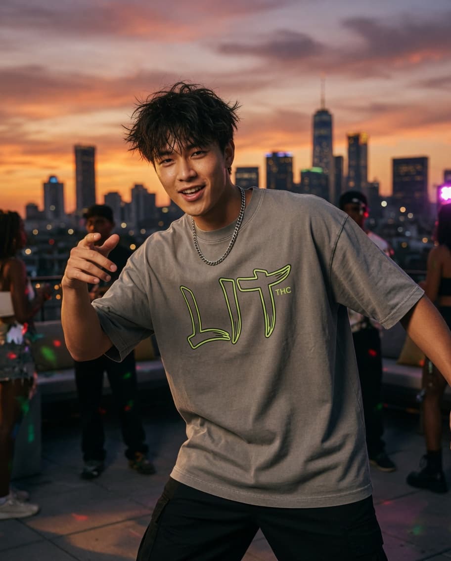 Lit Tee — Smoke Gray