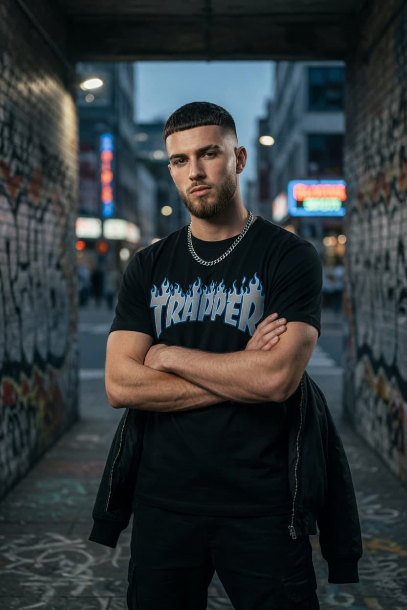 Trapper Thrasher Tee — Black