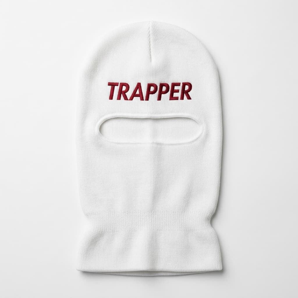 Trap Supreme Balaclava — White / Red Logo